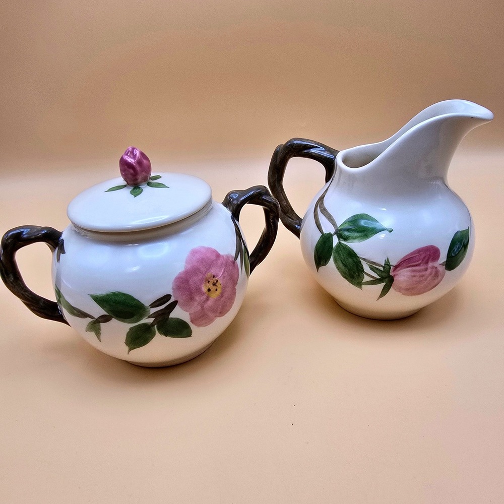 Franciscan‎ Desert Rose Cream and Sugar Set Vintage Made in England Earthenware
